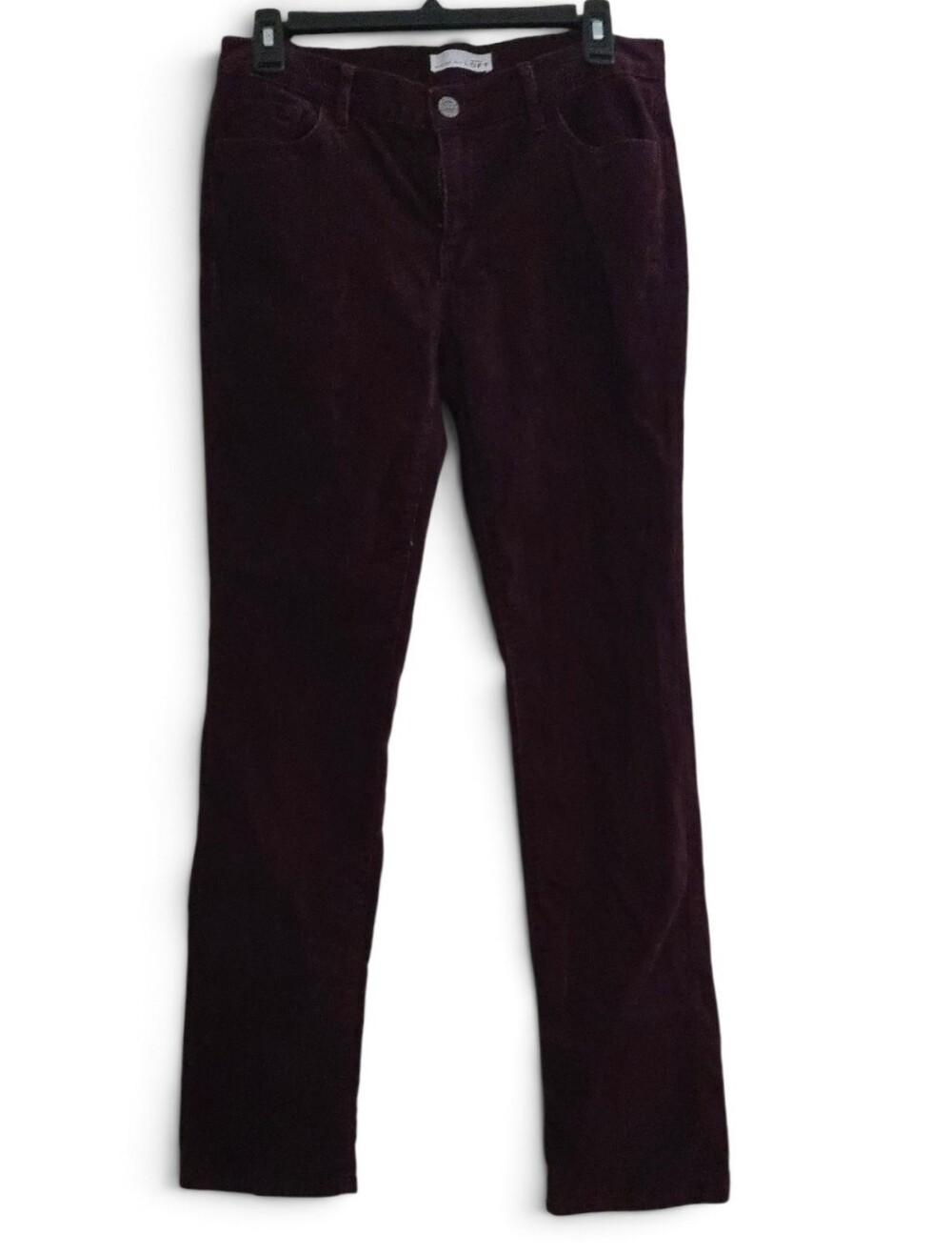 Ann Taylor Loft Straight-Leg Corduroy Jeans in Deep Plum